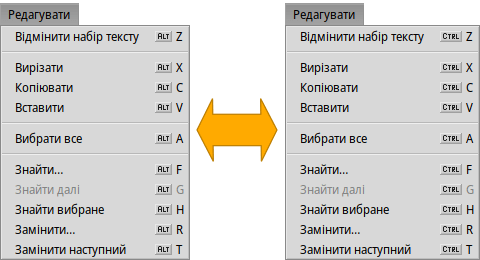 Shortcut key: ALT vs. CTRL